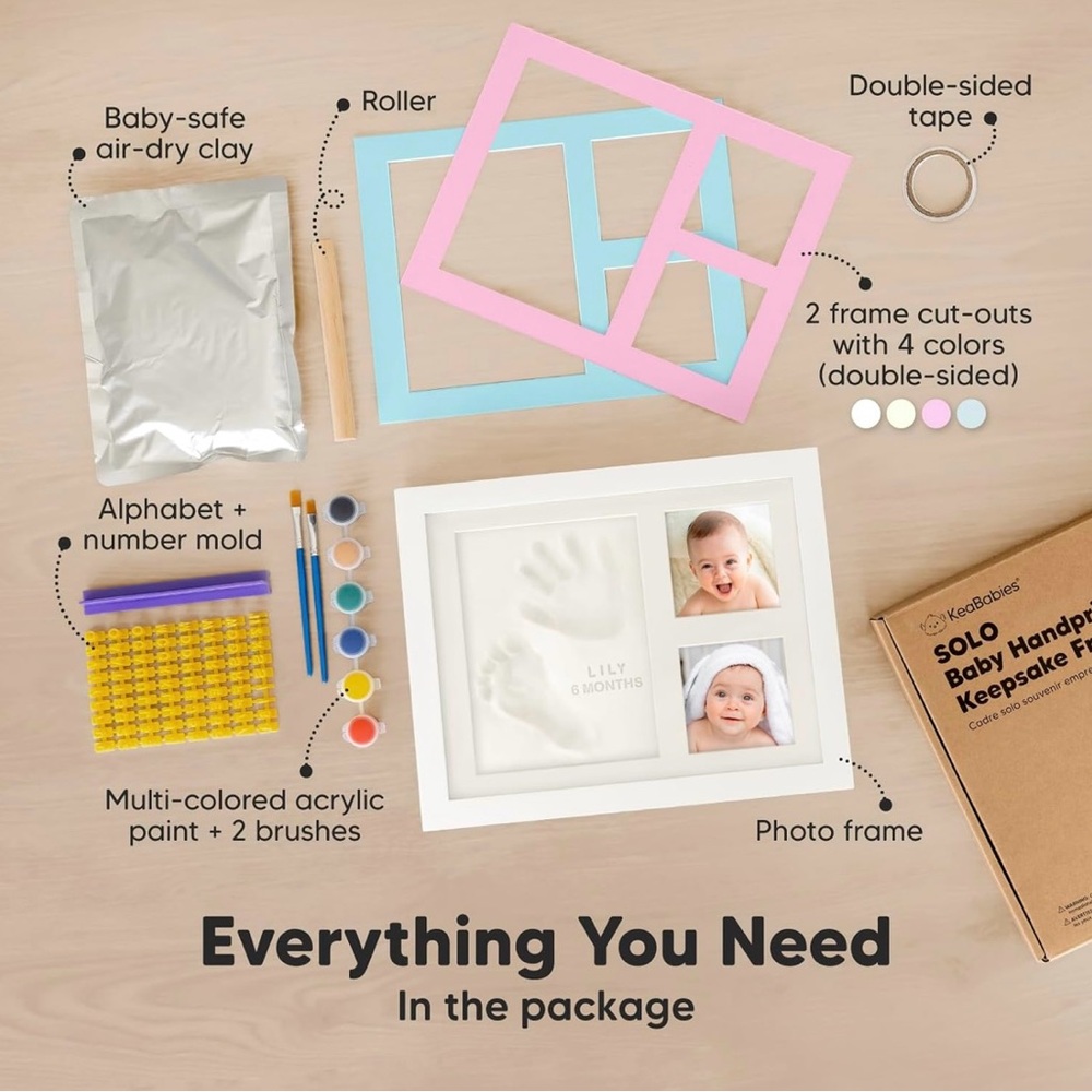 Bubzi Co Baby Handprint & Footprint Frame – Cherished Keepsake Gift Set